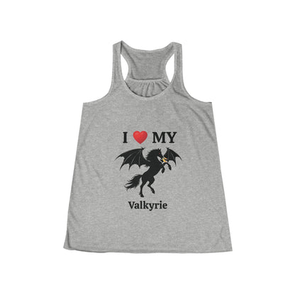 Personalized I Heart My Dragon Horse (Style E) Women's Flowy Racerback Tank