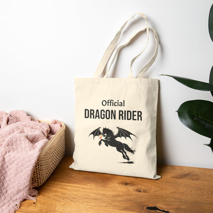 Official Dragon Rider Winged Horse Double-Sided Fantasy Cotton Canvas Tote Bag