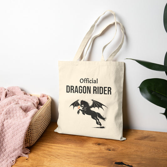 Official Dragon Rider Winged Horse Double-Sided Fantasy Cotton Canvas Tote Bag