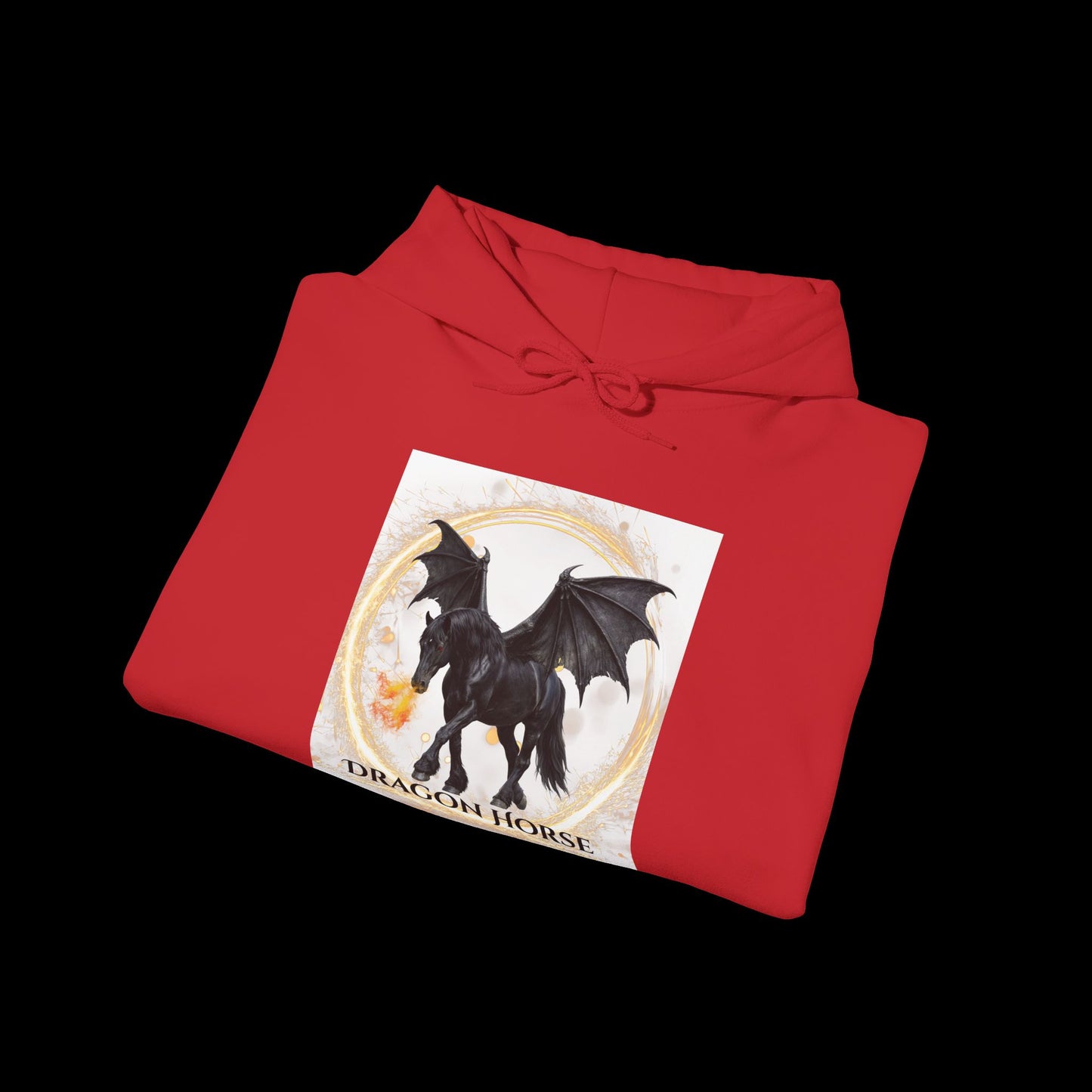 Black Dragon Horse Heavy Blend™ Hooded Sweatshirt