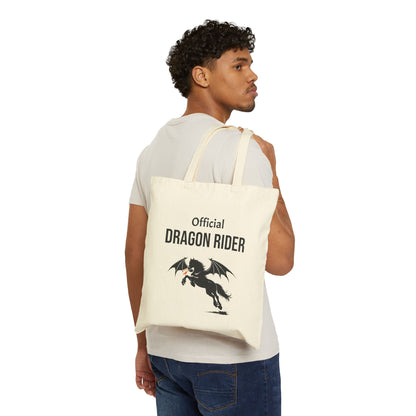 Official Dragon Rider Winged Horse Double-Sided Fantasy Cotton Canvas Tote Bag