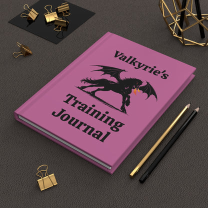 Personalized Pink Dragon Rider Horse Training Journal Fantasy Matte Hardcover Journal