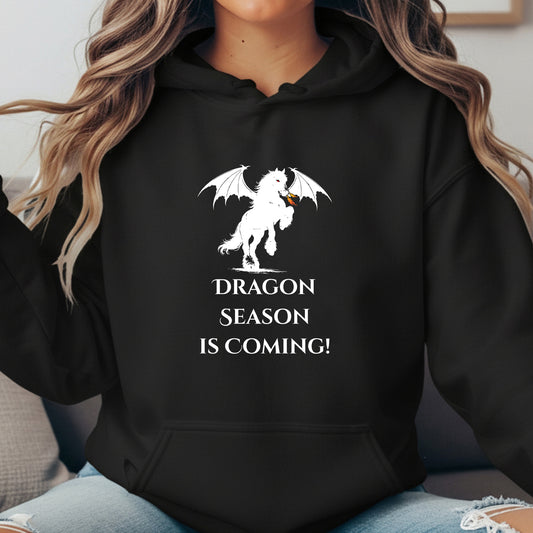 Dragon Season Is Coming Winged Horse Equestrian Unisex Heavy Blend Hooded Sweatshirt