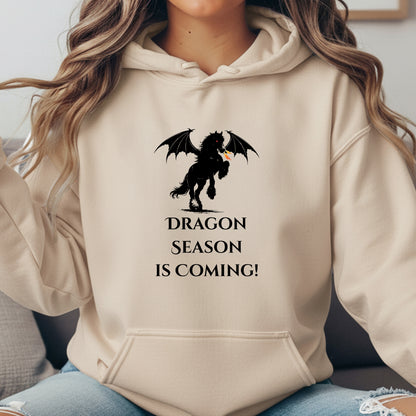 Dragon Season Is Coming Winged Horse Equestrian Unisex Heavy Blend Hooded Sweatshirt