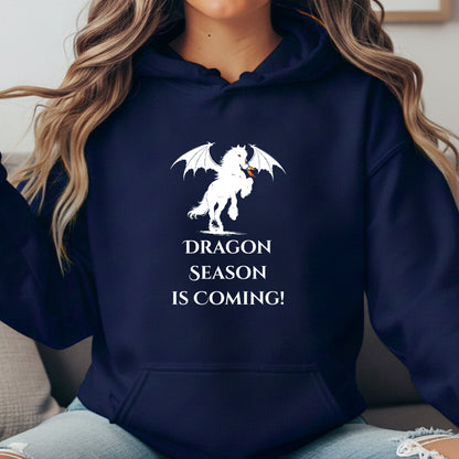 Dragon Season Is Coming Winged Horse Equestrian Unisex Heavy Blend Hooded Sweatshirt