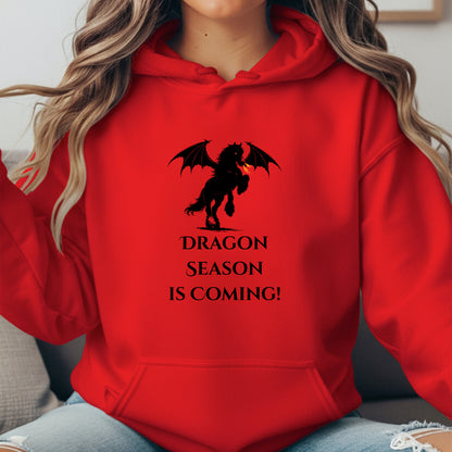 Dragon Season Is Coming Winged Horse Equestrian Unisex Heavy Blend Hooded Sweatshirt