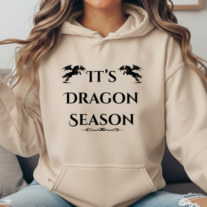 It’s Dragon Season Fantasy Equestrian Dragon Rider Unisex Heavy Blend Hooded Sweatshirt