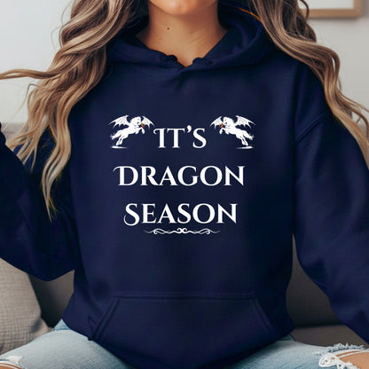 It’s Dragon Season Fantasy Equestrian Dragon Rider Unisex Heavy Blend Hooded Sweatshirt
