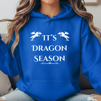 It’s Dragon Season Fantasy Equestrian Dragon Rider Unisex Heavy Blend Hooded Sweatshirt