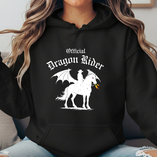 Official Dragon Rider Winged Horse Western Equestrian Fantasy Illustration Unisex Heavy Blend Hooded Sweatshirt