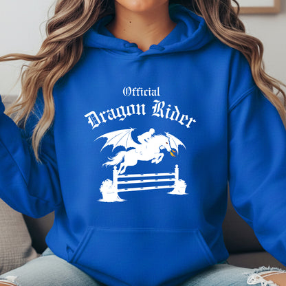 Official Dragon Rider Winged Horse Jumping Equestrian Fantasy Unisex Heavy Blend Hooded Sweatshirt