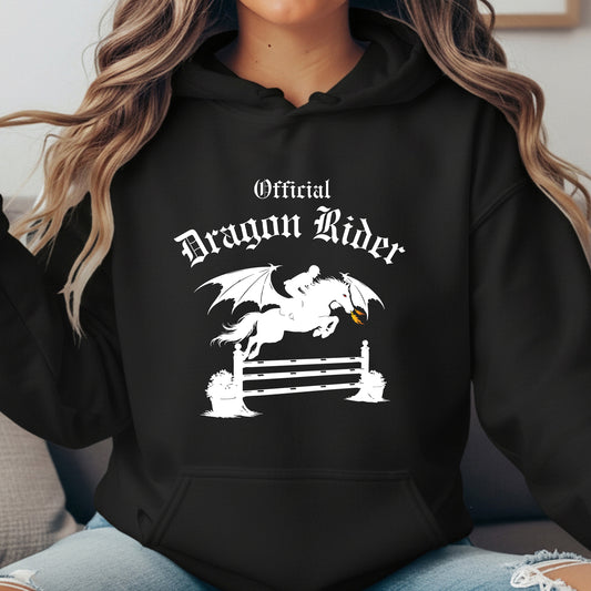Official Dragon Rider Winged Horse Jumping Equestrian Fantasy Unisex Heavy Blend Hooded Sweatshirt