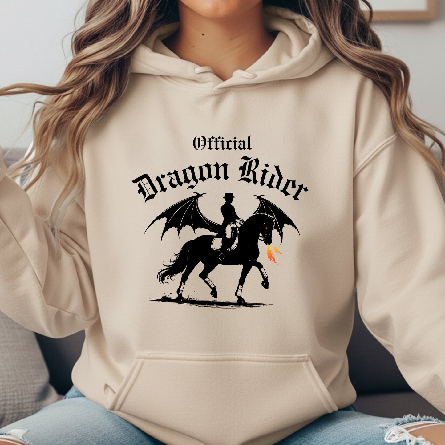 Official Dragon Rider Winged Horse Dressage Equestrian Fantasy Unisex Heavy Blend Hooded Sweatshirt