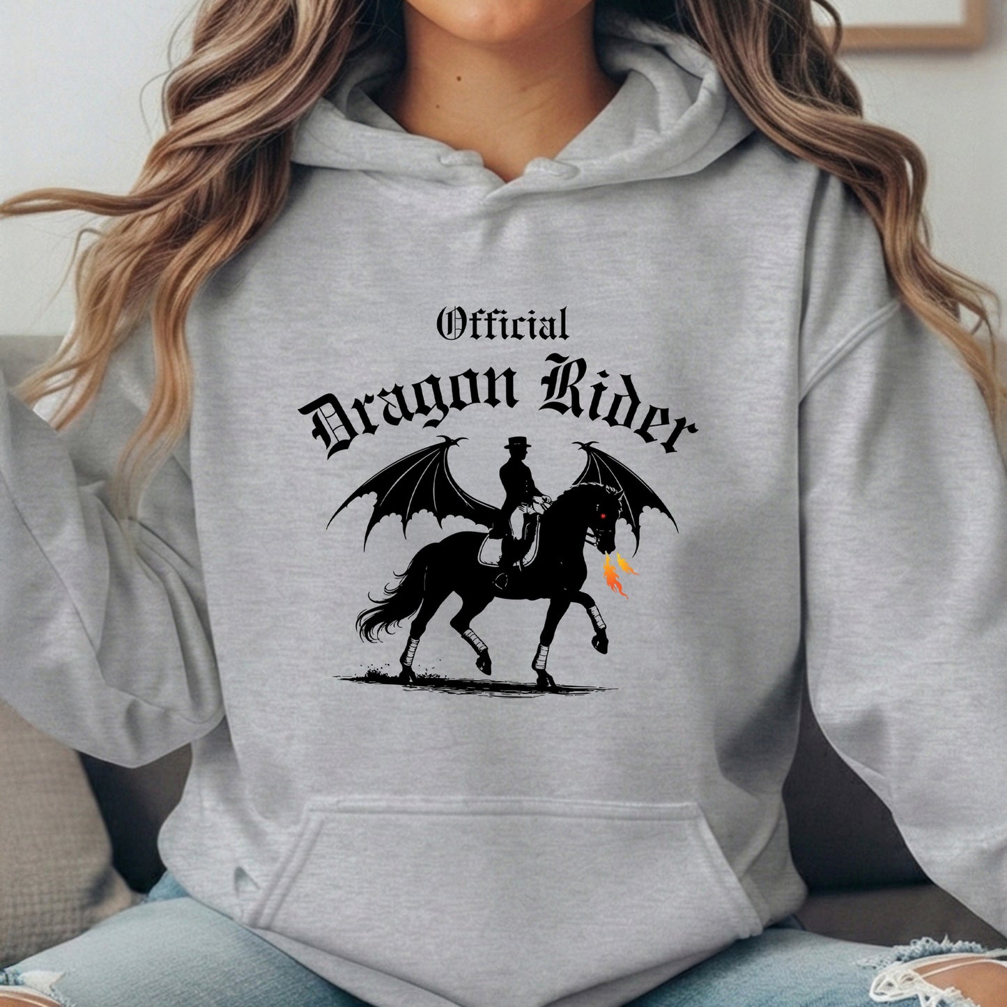 Official Dragon Rider Winged Horse Dressage Equestrian Fantasy Unisex Heavy Blend Hooded Sweatshirt