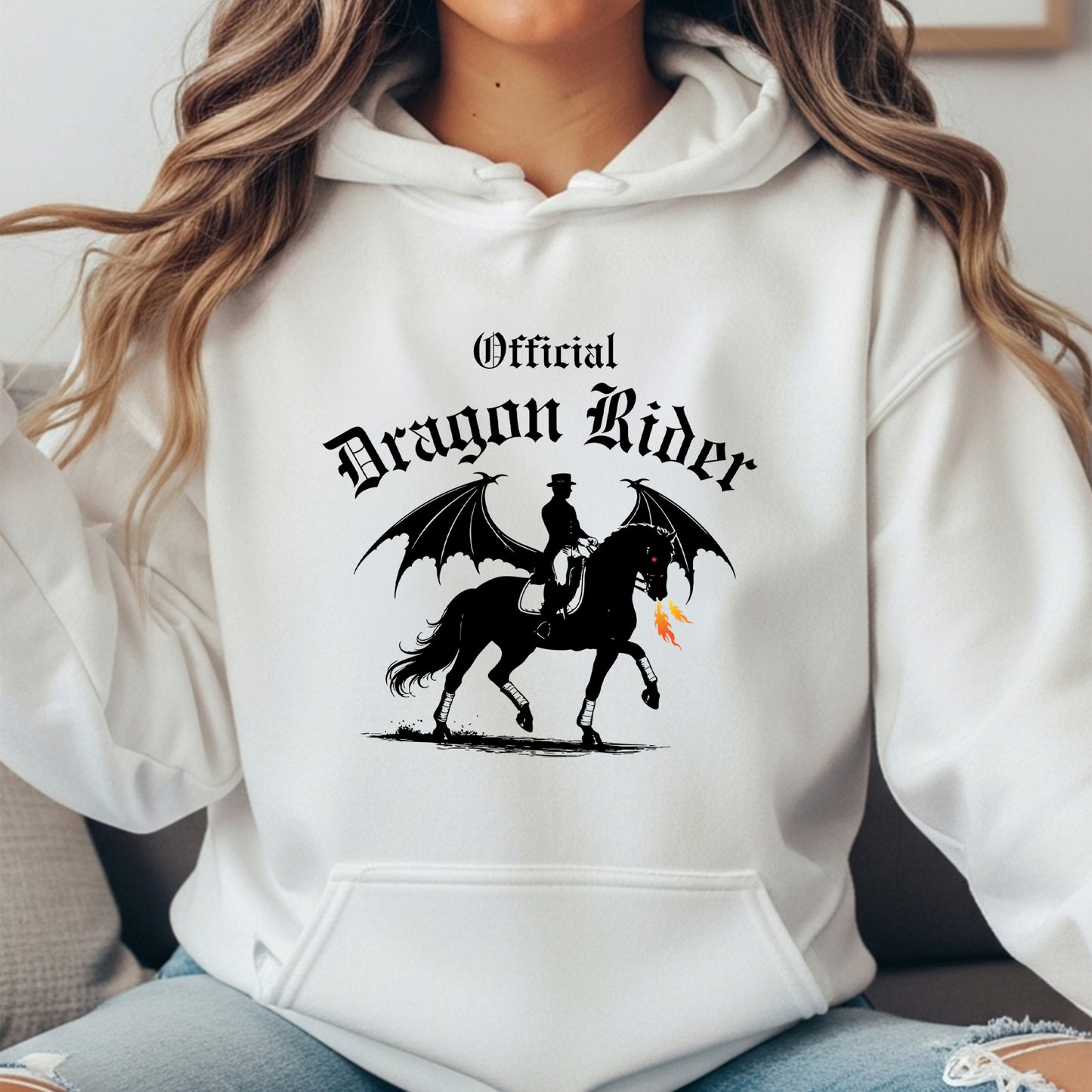 Official Dragon Rider Winged Horse Dressage Equestrian Fantasy Unisex Heavy Blend Hooded Sweatshirt