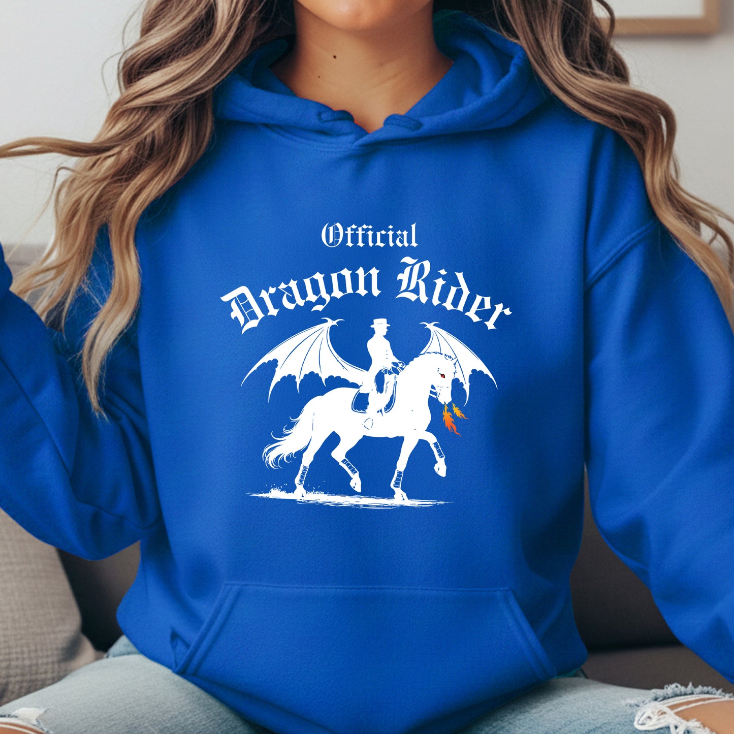 Official Dragon Rider Winged Horse Dressage Equestrian Fantasy Unisex Heavy Blend Hooded Sweatshirt