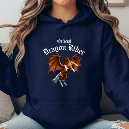 Official Dragon Rider Bay & White Rearing Winged Horse Equestrian Unisex Heavy Blend Hooded Sweatshirt