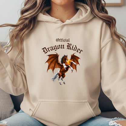 Official Dragon Rider Bay & White Rearing Winged Horse Equestrian Unisex Heavy Blend Hooded Sweatshirt