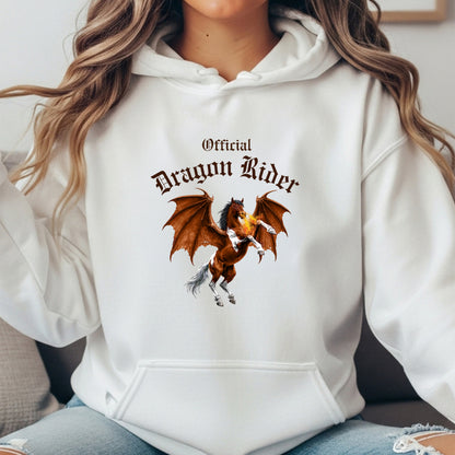 Official Dragon Rider Bay & White Rearing Winged Horse Equestrian Unisex Heavy Blend Hooded Sweatshirt