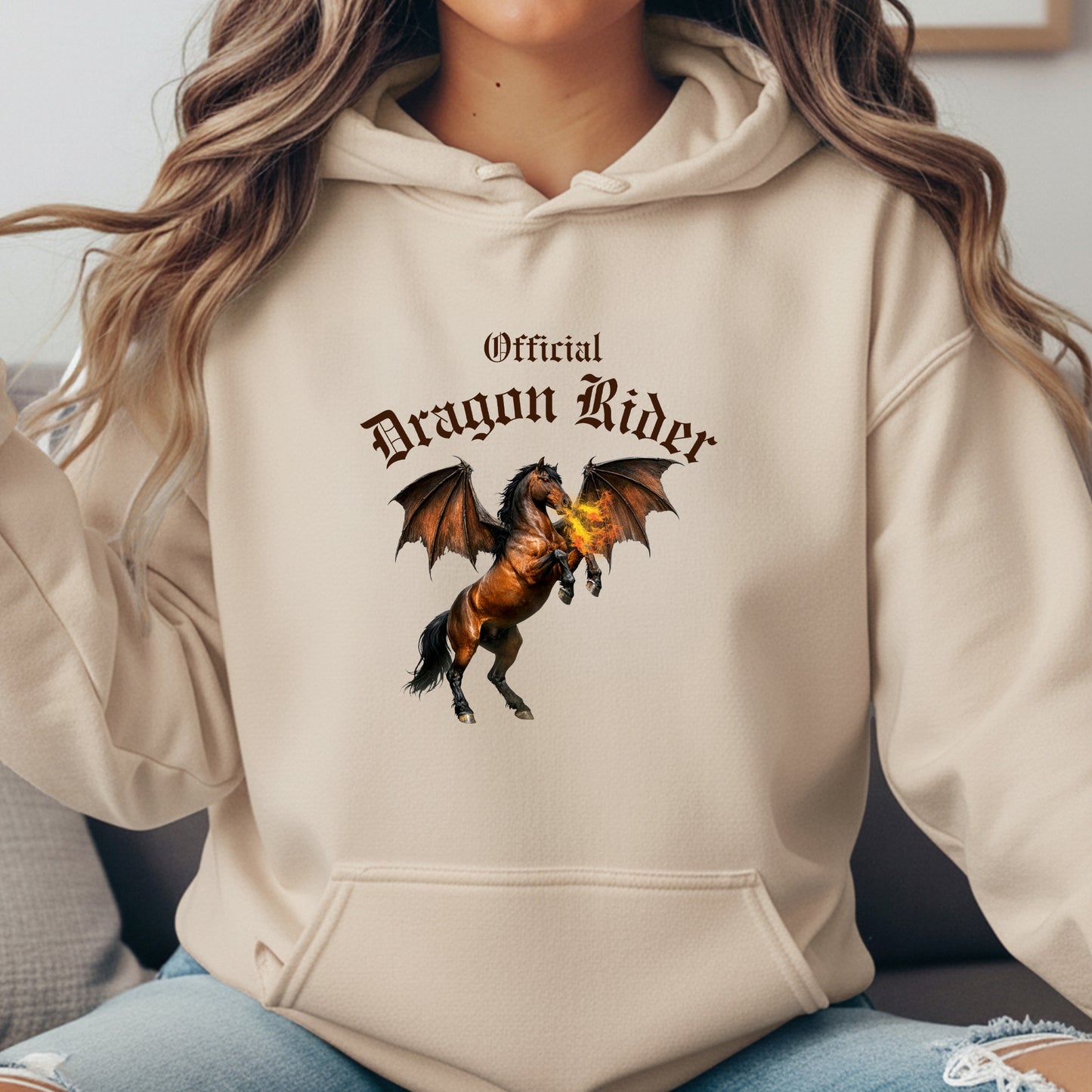 Official Dragon Rider Bay Fire Breathing Winged Horse Unisex Heavy Blend Hooded Sweatshirt