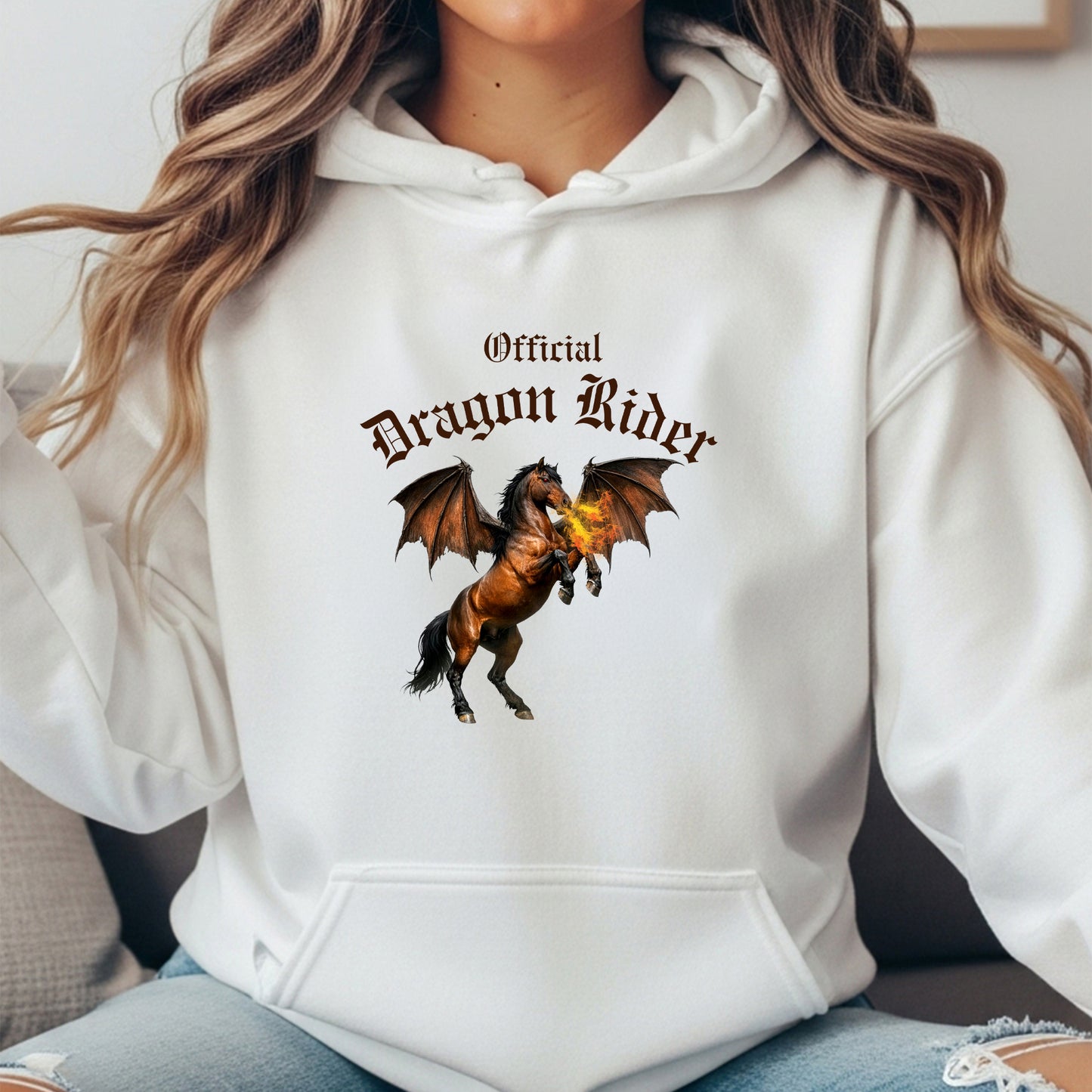 Official Dragon Rider Bay Fire Breathing Winged Horse Unisex Heavy Blend Hooded Sweatshirt