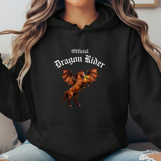 Official Dragon Rider Chesnut Rearing Winged Horse Equestrian Unisex Heavy Blend Hooded Sweatshirt