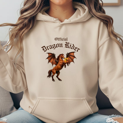 Official Dragon Rider Chesnut Rearing Winged Horse Equestrian Unisex Heavy Blend Hooded Sweatshirt