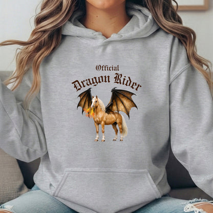 Official Dragon Rider Palomino Winged Horse Mythical Equestrian Unisex Heavy Blend Hooded Sweatshirt