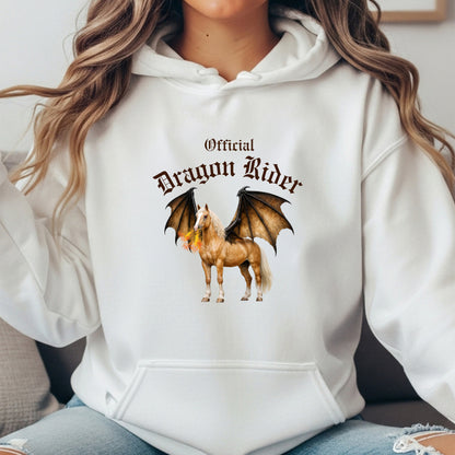 Official Dragon Rider Palomino Winged Horse Mythical Equestrian Unisex Heavy Blend Hooded Sweatshirt
