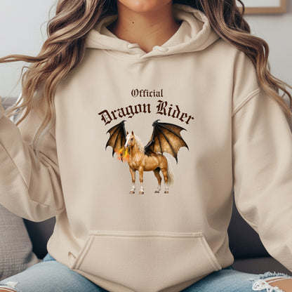 Official Dragon Rider Palomino Winged Horse Mythical Equestrian Unisex Heavy Blend Hooded Sweatshirt