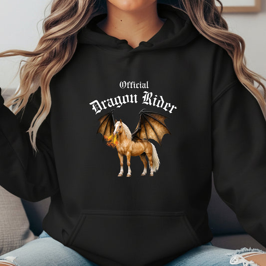 Official Dragon Rider Palomino Winged Horse Mythical Equestrian Unisex Heavy Blend Hooded Sweatshirt