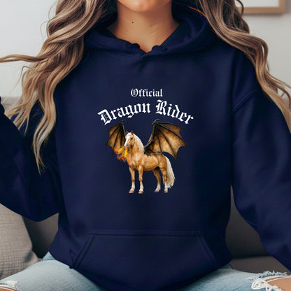 Official Dragon Rider Palomino Winged Horse Mythical Equestrian Unisex Heavy Blend Hooded Sweatshirt