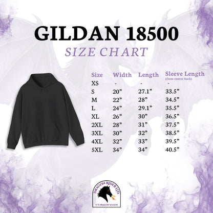 Black Winged Dragon Horse Fire Breathing Fantasy Equestrian Unisex Heavy Blend Hooded Sweatshirt