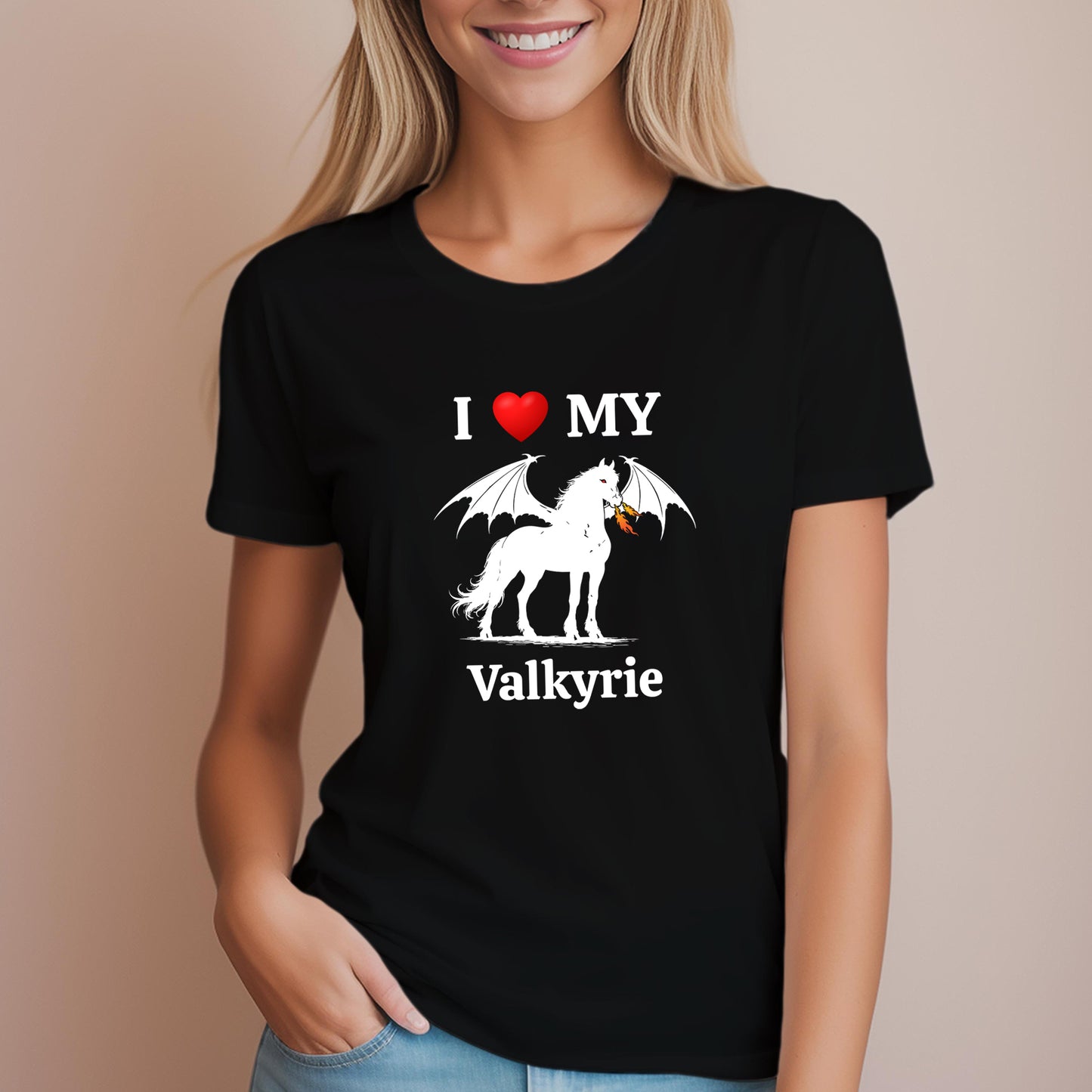 Personalized I Love My Dragon Horse Women's Relaxed Fit Tee
