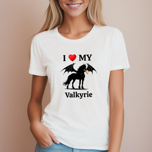 Personalized I Love My Dragon Horse Women's Relaxed Fit Tee