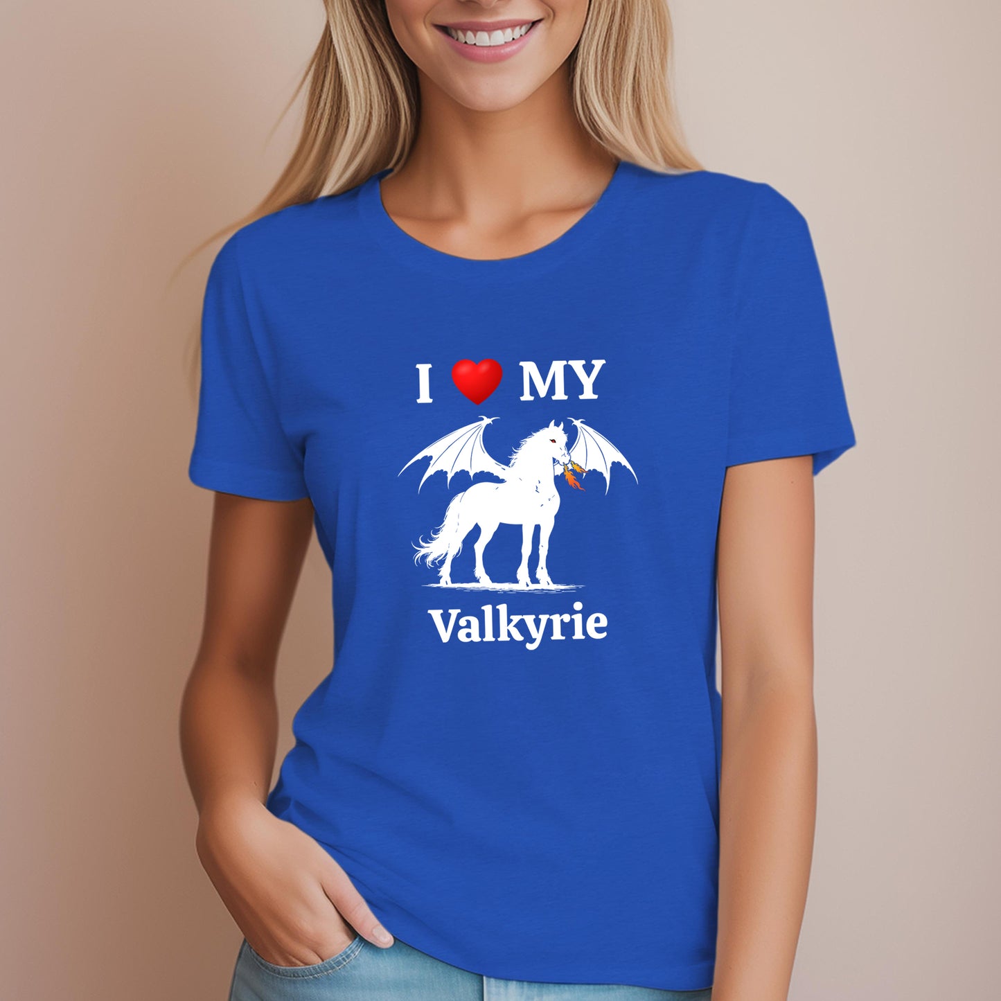 Personalized I Love My Dragon Horse Women's Relaxed Fit Tee