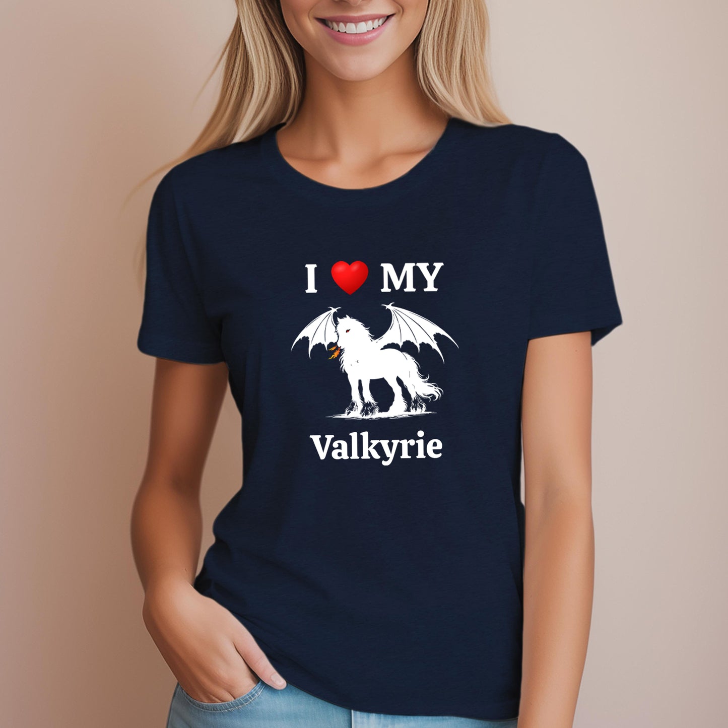 Personalized I Love My Dragon Horse Women's Relaxed Fit Tee