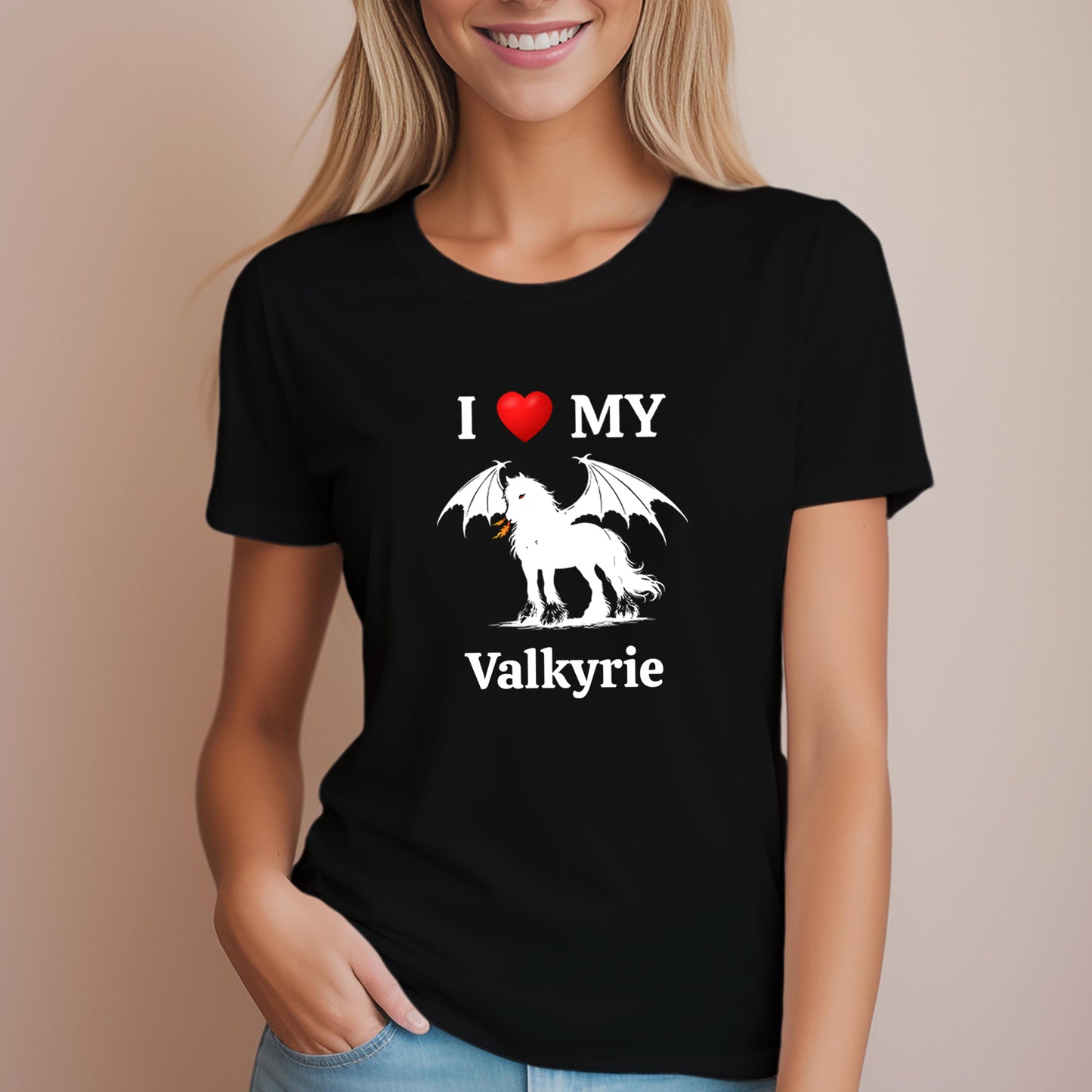 Personalized I Love My Dragon Horse Women's Relaxed Fit Tee