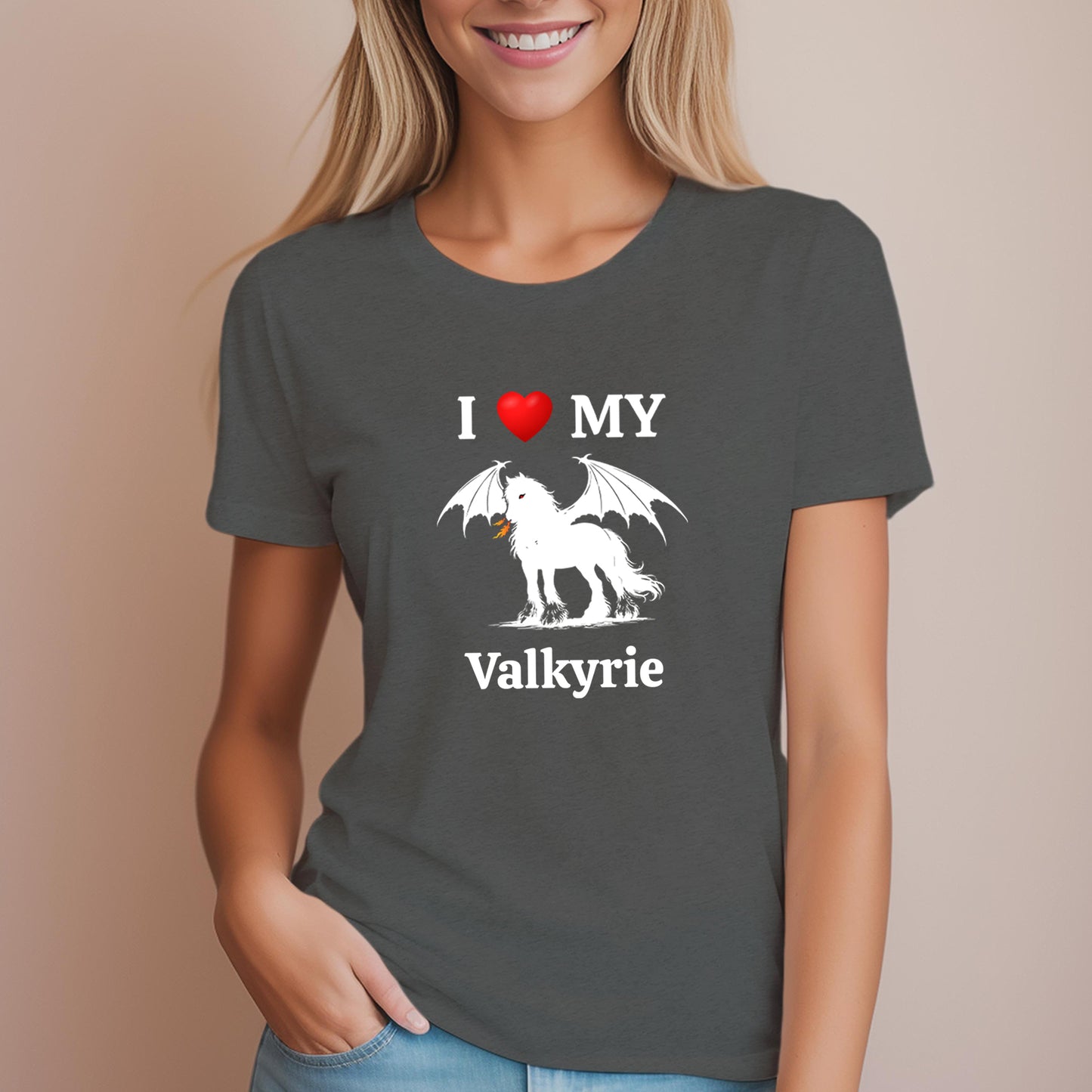 Personalized I Love My Dragon Horse Women's Relaxed Fit Tee