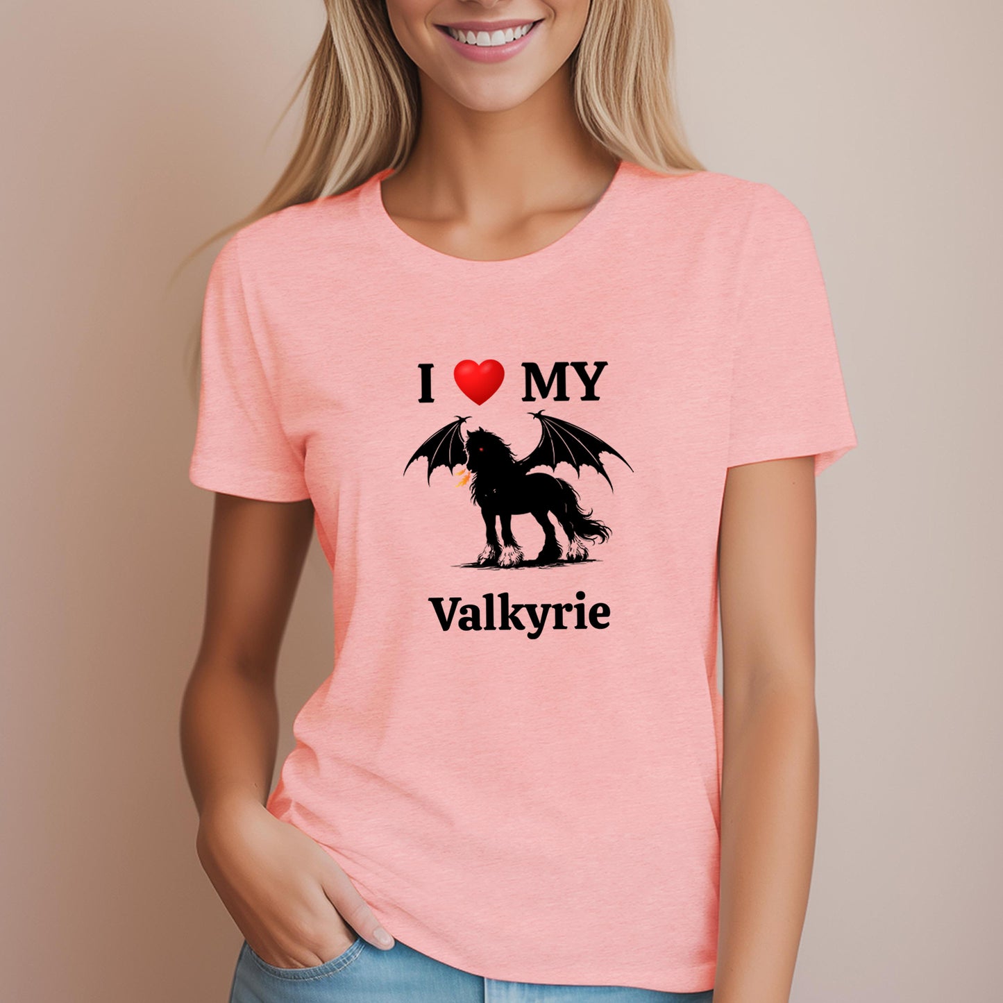 Personalized I Love My Dragon Horse Women's Relaxed Fit Tee