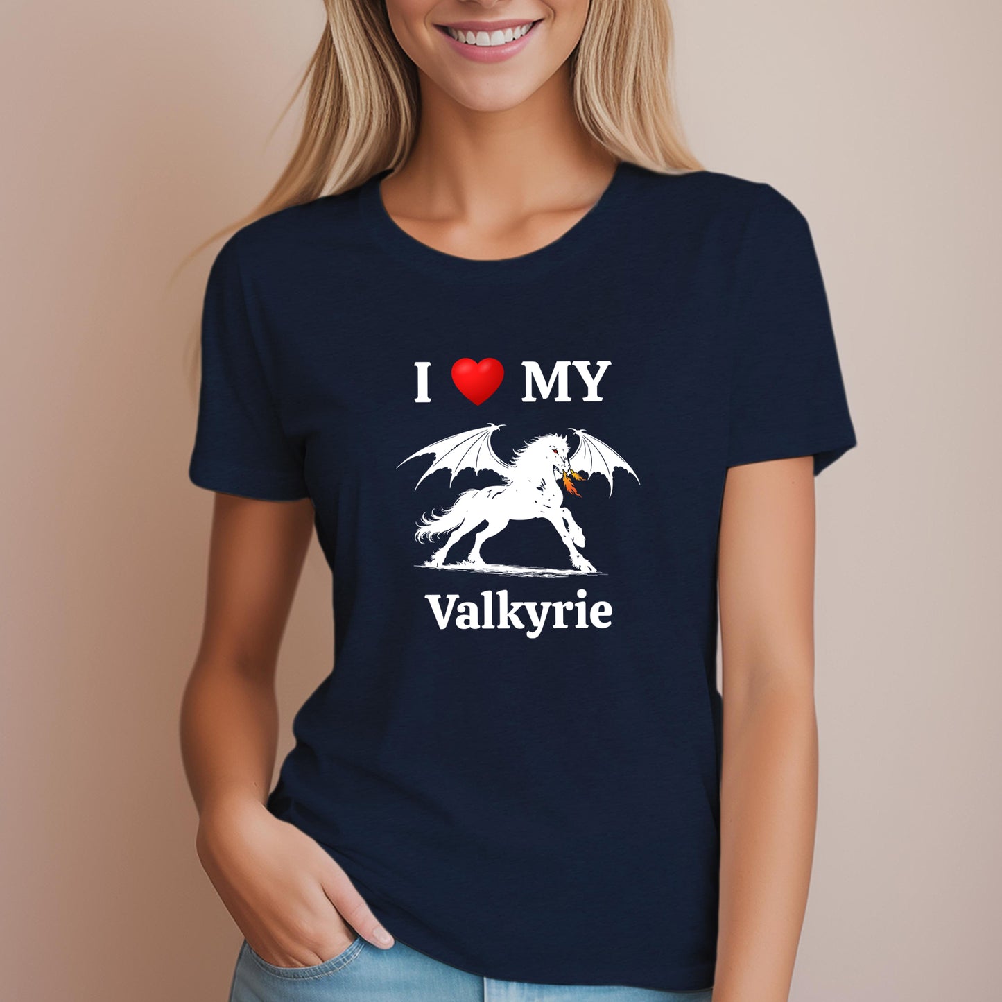 Personalized I Love My Dragon Horse Women's Relaxed Fit Tee