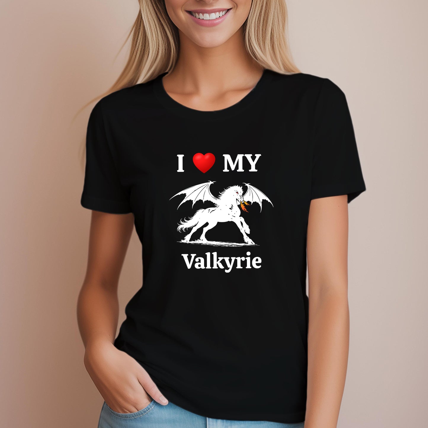 Personalized I Love My Dragon Horse Women's Relaxed Fit Tee