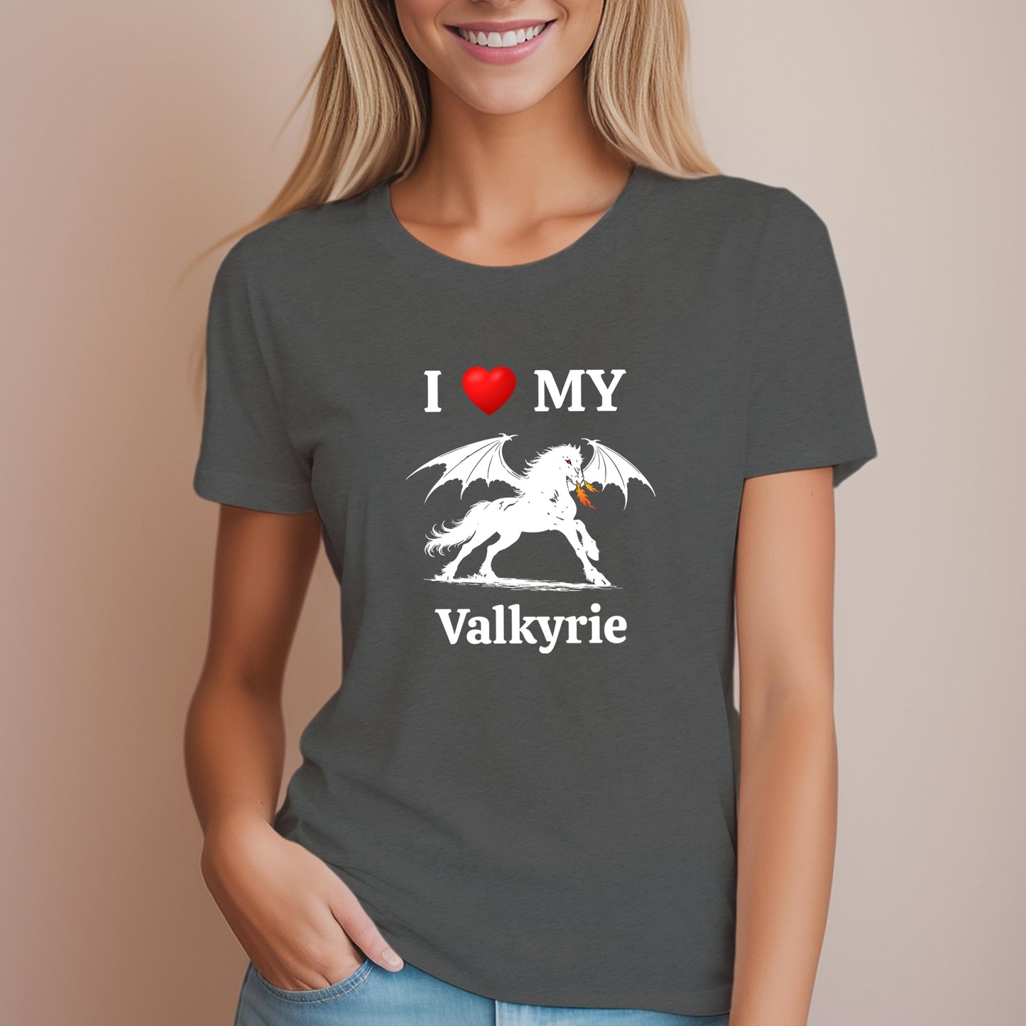 Personalized I Love My Dragon Horse Women's Relaxed Fit Tee