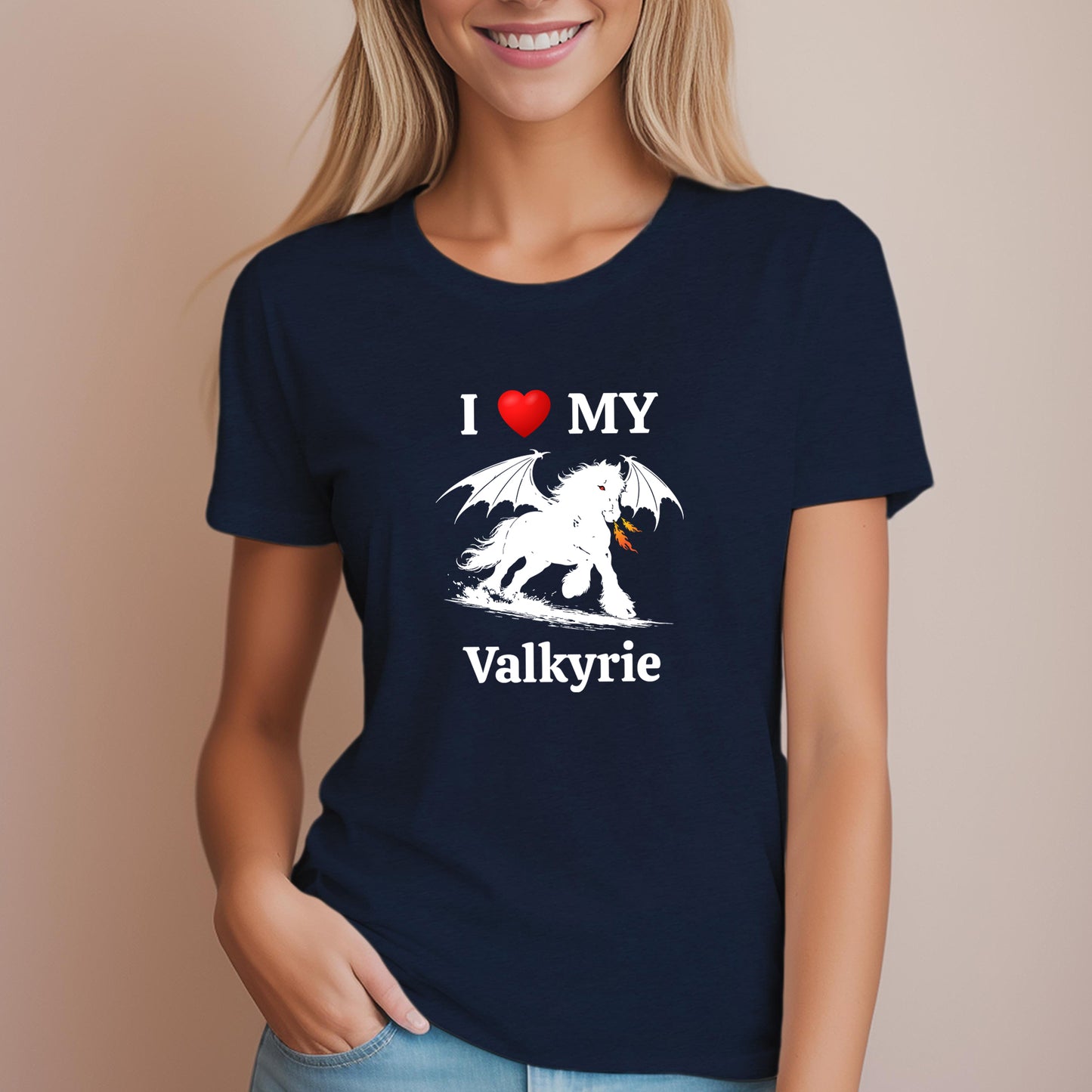 Personalized I Love My Dragon Horse Women's Relaxed Fit Tee