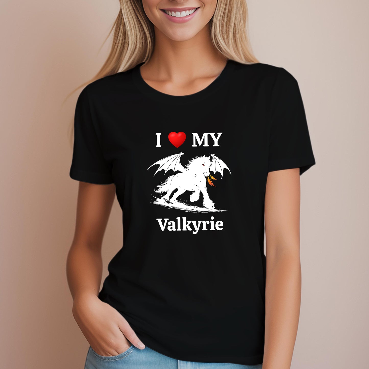 Personalized I Love My Dragon Horse Women's Relaxed Fit Tee