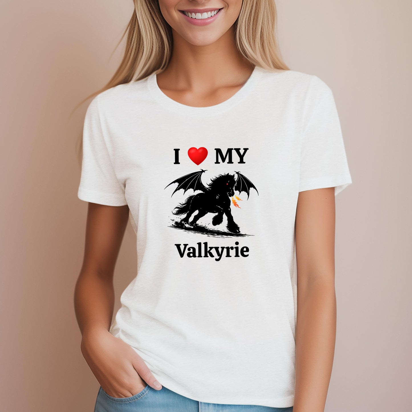Personalized I Love My Dragon Horse Women's Relaxed Fit Tee