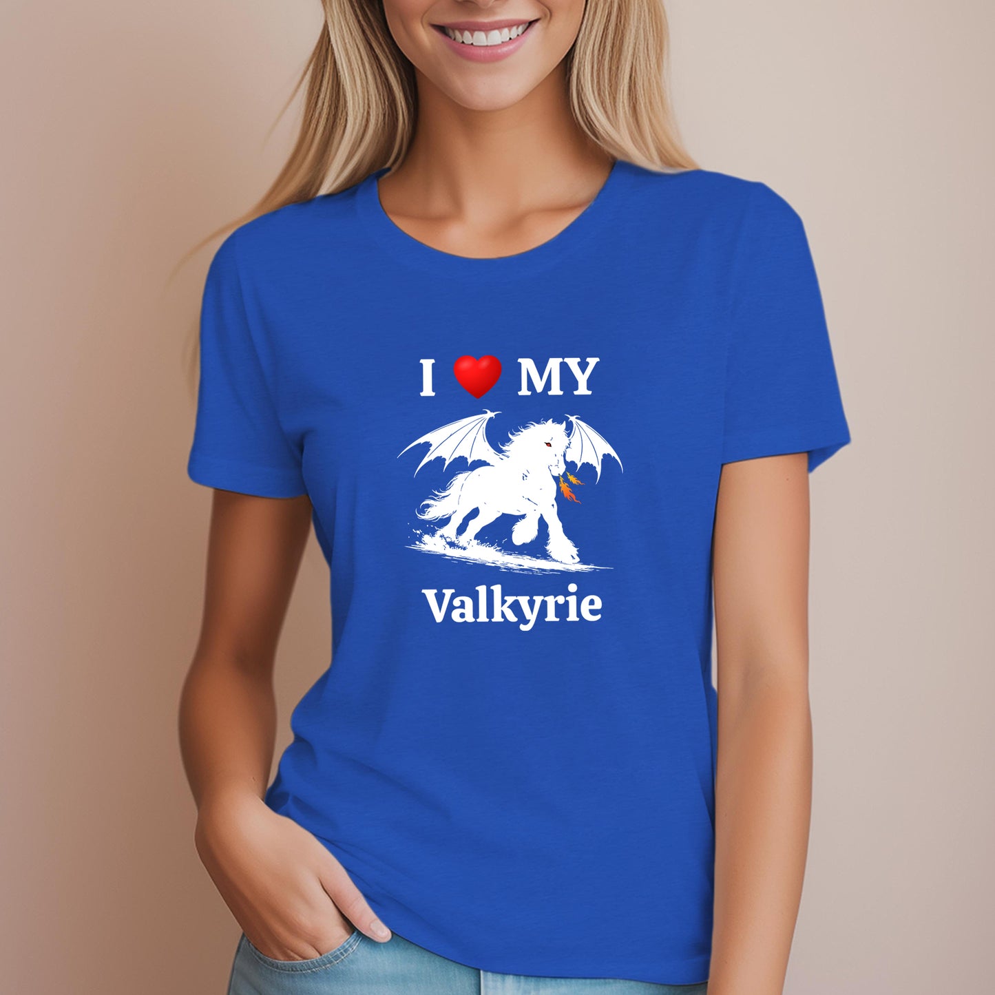 Personalized I Love My Dragon Horse Women's Relaxed Fit Tee