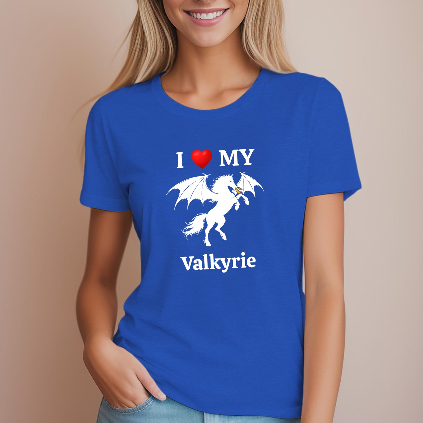 Personalized I Love My Dragon Horse Women's Cotton Tee