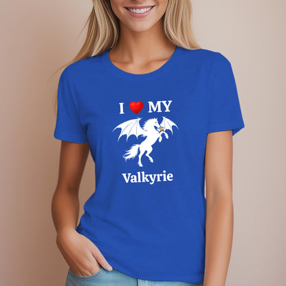 Personalized I Love My Dragon Horse Women's Cotton Tee