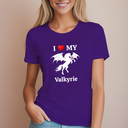 Personalized I Love My Dragon Horse Women's Cotton Tee